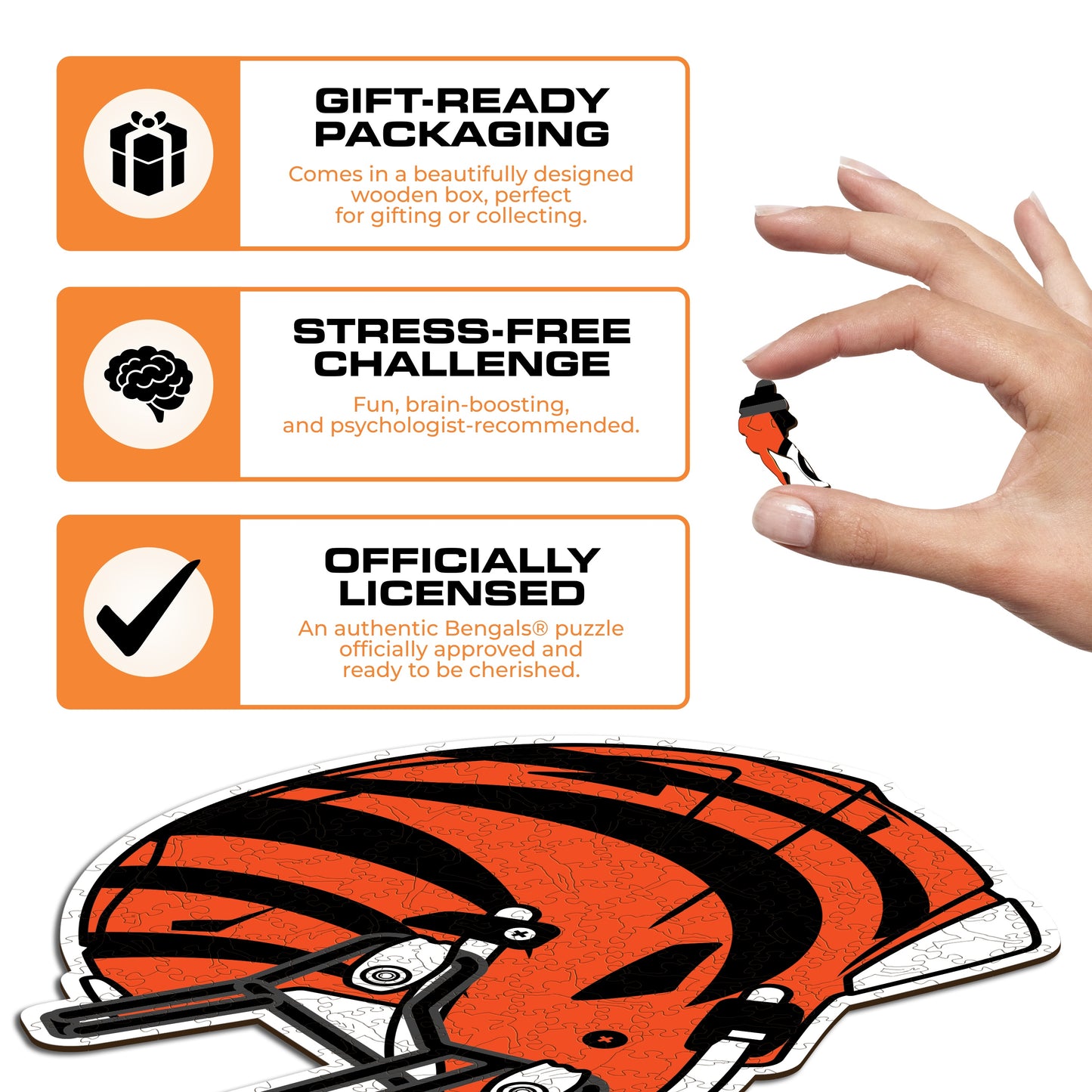 Capacete Cincinnati Bengals™ - Quebra-cabeça de madeira 