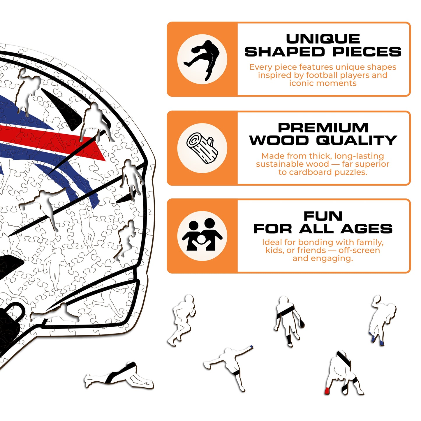 Capacete Buffalo Bills™ - Quebra-cabeça de madeira 