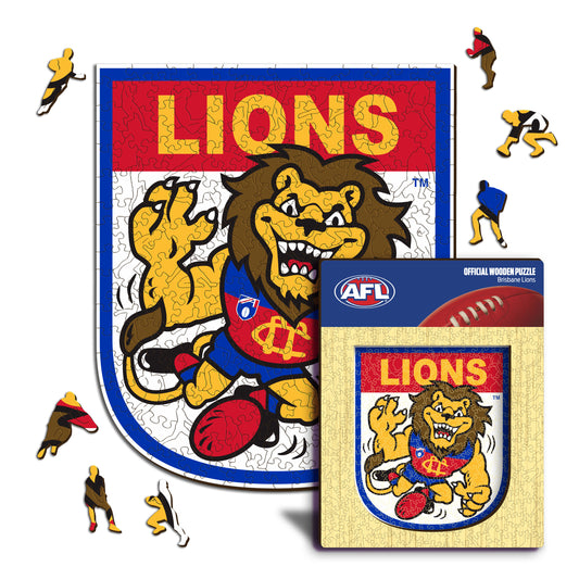 Brisbane Lions Retro Mascot - Wooden Puzzle