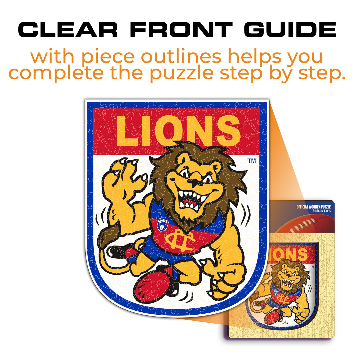 Brisbane Lions Retro Mascot - Wooden Puzzle