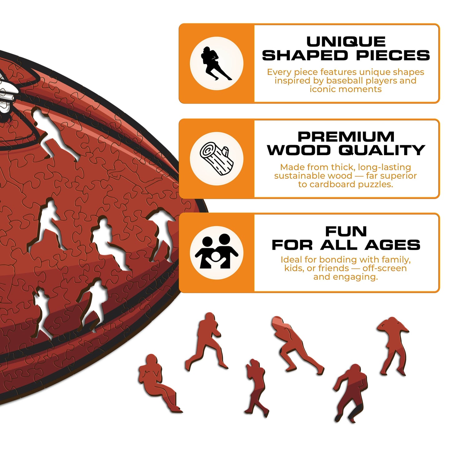 Cleveland Browns™ Futebol Americano - Quebra-cabeça de Madeira 