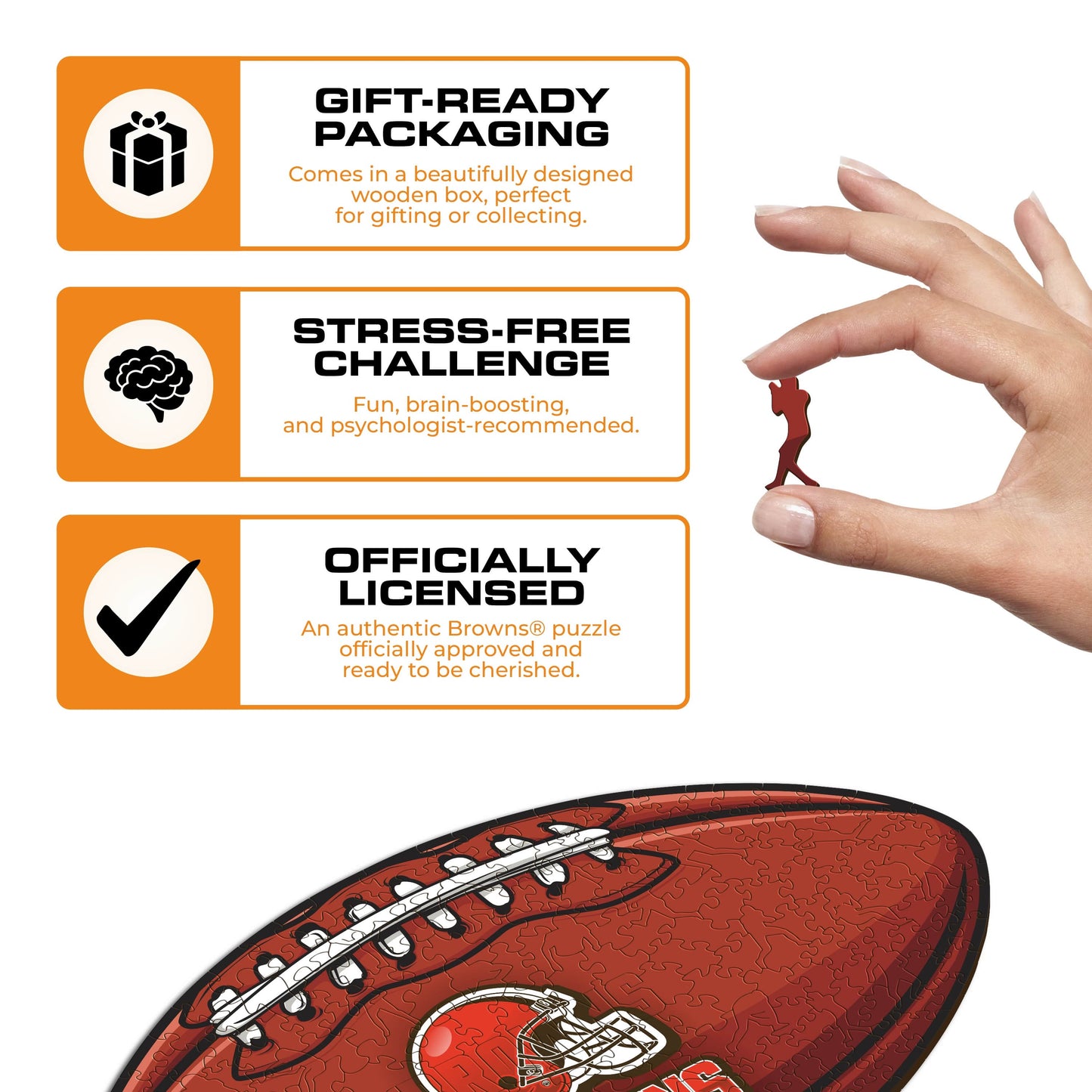 Cleveland Browns™ Futebol Americano - Quebra-cabeça de Madeira 