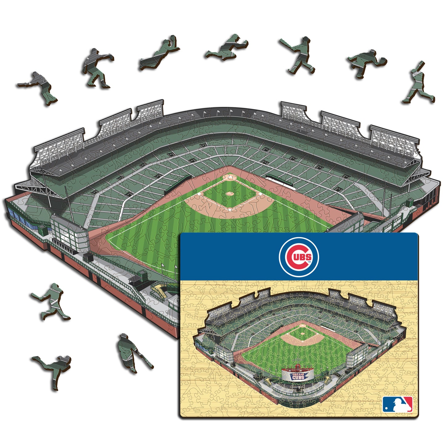 Chicago Cubs™ - Quebra-cabeça de madeira 