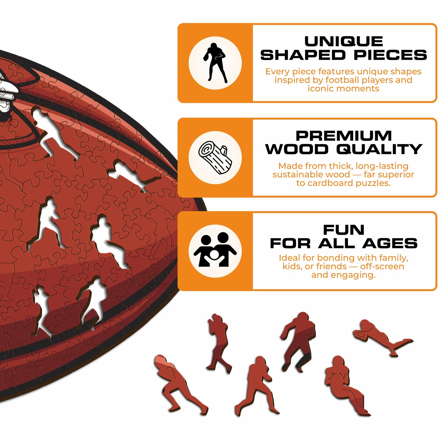 Dallas Cowboys™ Football - Wooden Puzzle