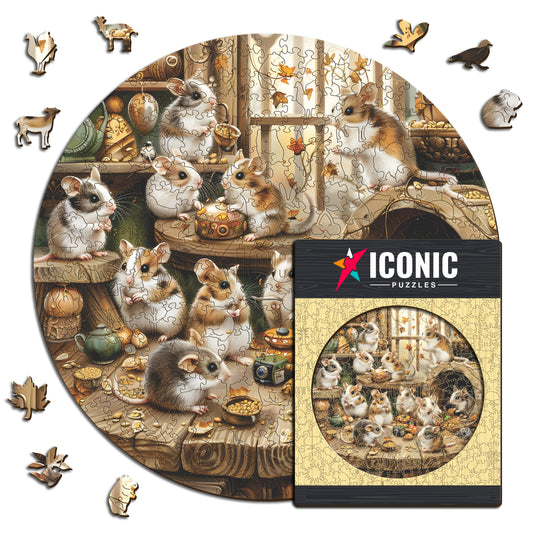 Curious Hamsters - Wooden Puzzle