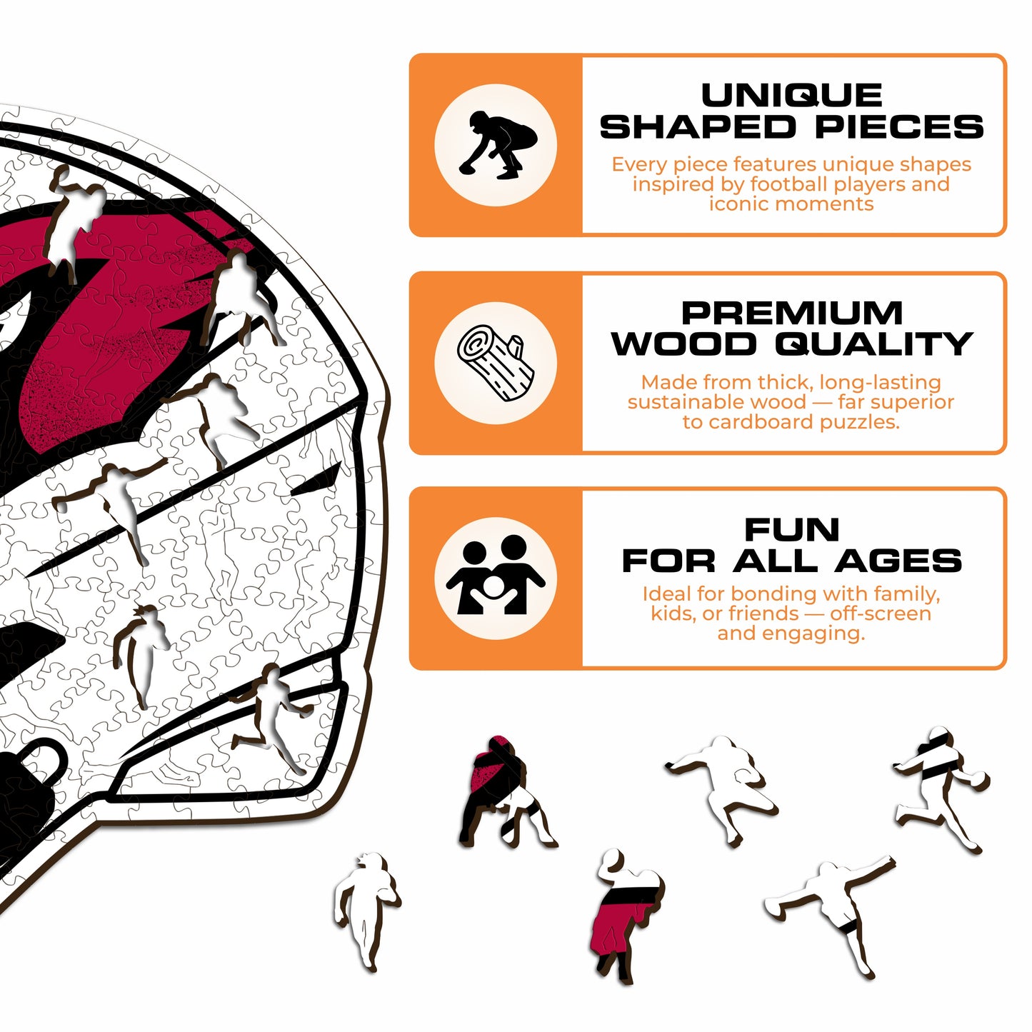Capacete Arizona Cardinals™ - Quebra-cabeça de madeira 