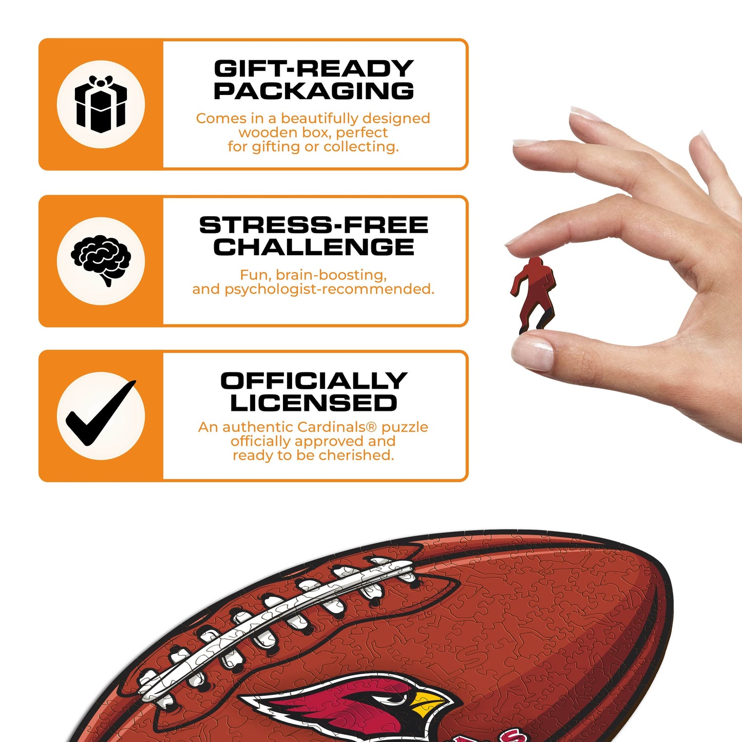 Arizona Cardinals™ Futebol Americano - Quebra-cabeça de Madeira 