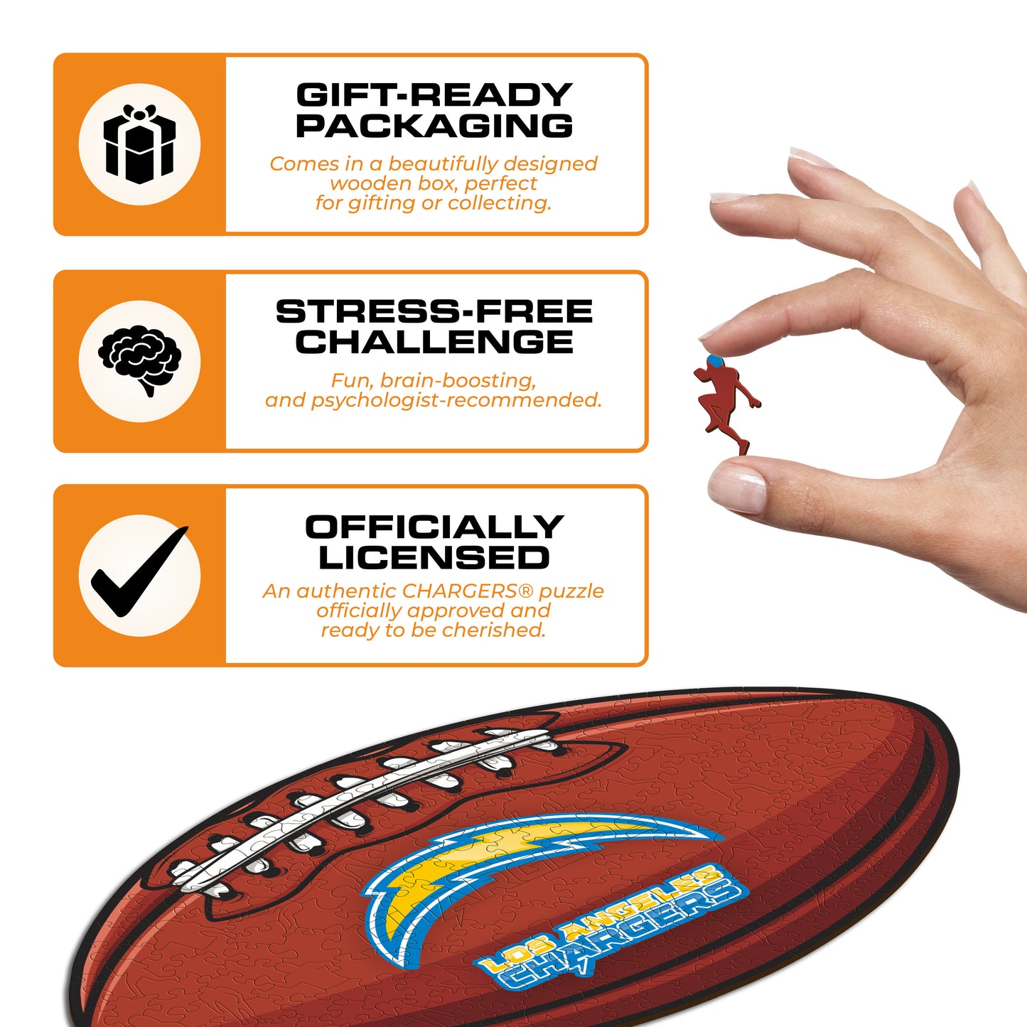 Los Angeles Chargers™ Futebol Americano - Quebra-cabeça de Madeira