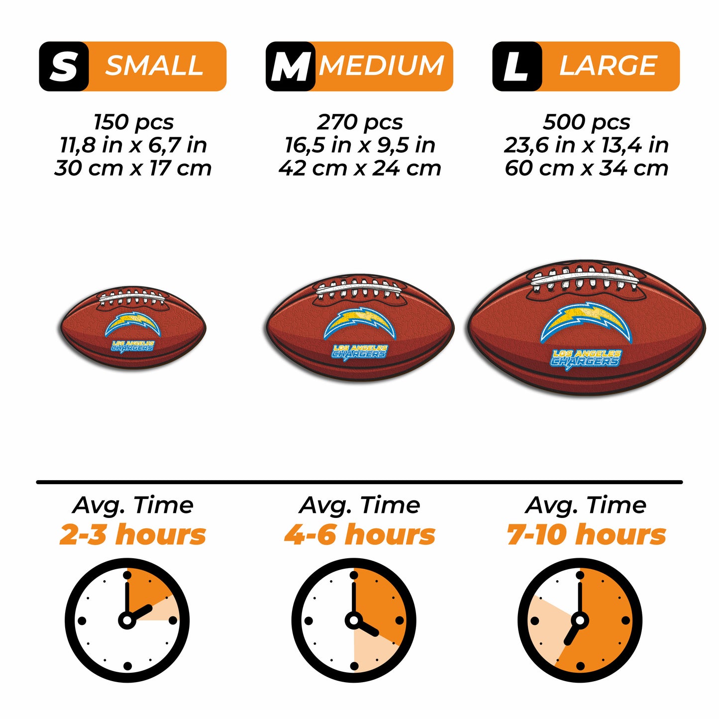 Los Angeles Chargers™ Futebol Americano - Quebra-cabeça de Madeira