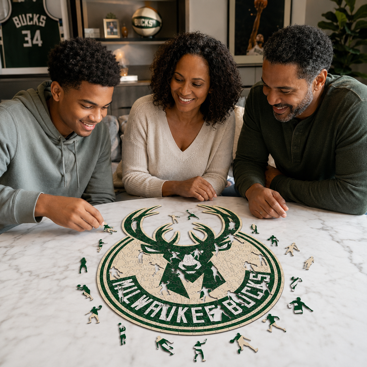 Milwaukee Bucks™ Logo Wooden Puzzle
