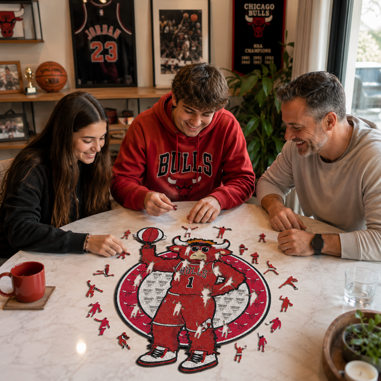 Chicago Bulls™ - Quebra-cabeça de madeira 