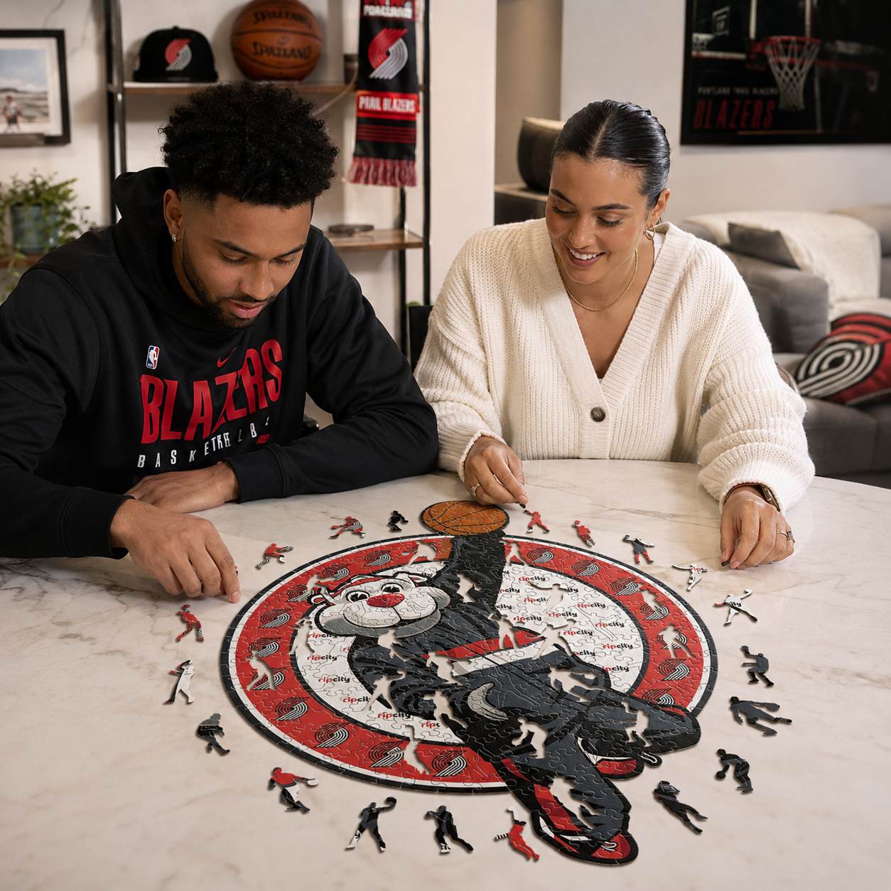 Portland Trail Blazers™ - Quebra-cabeça de madeira 