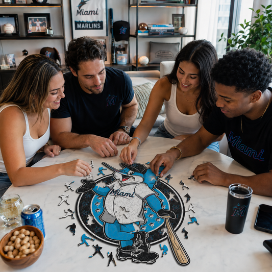 Miami Marlins™ Mascot Wooden Puzzle