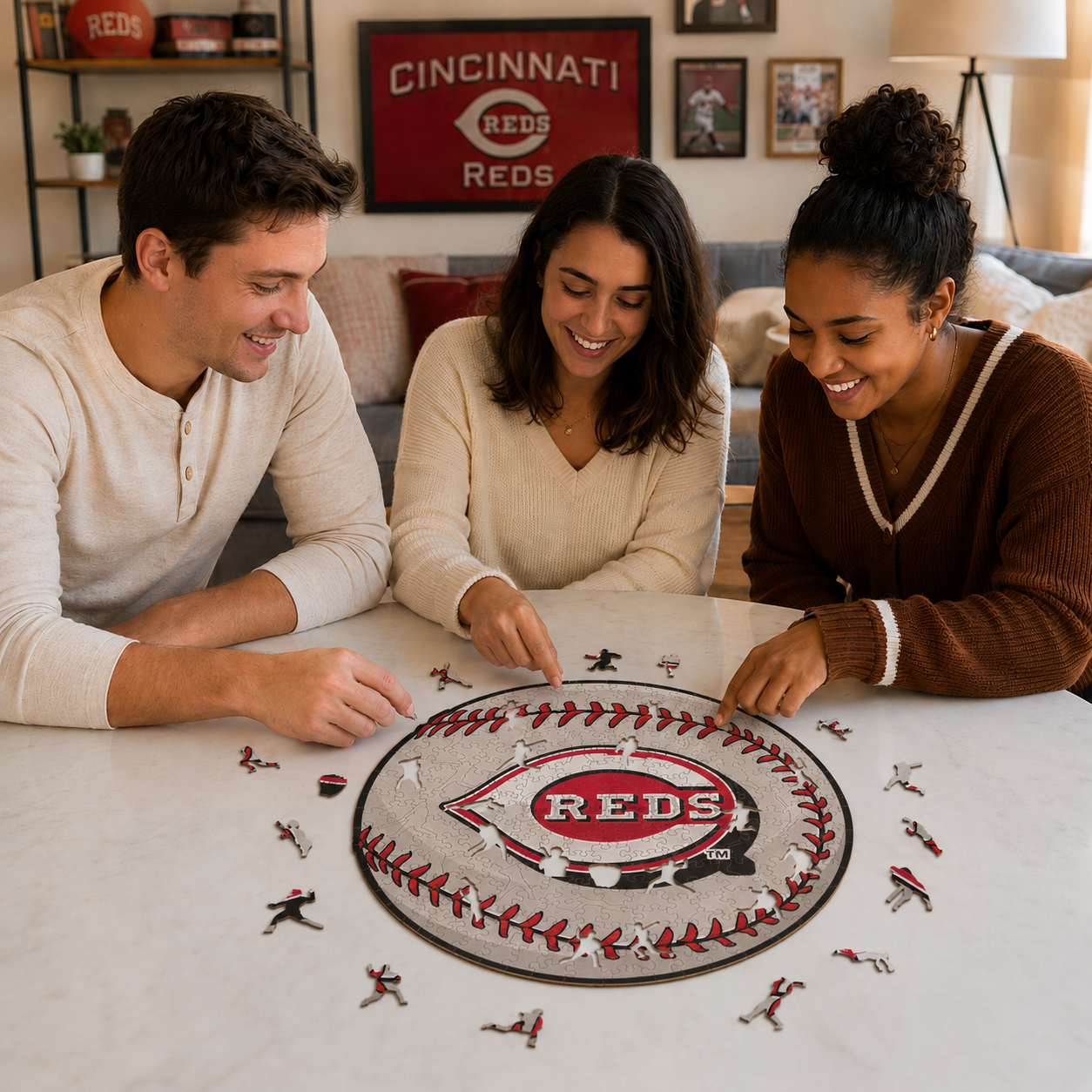 Cincinnati Reds™ - Quebra-cabeça de madeira 