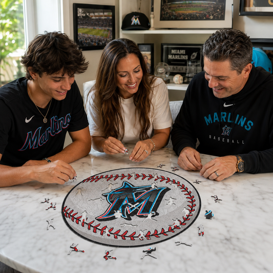 Miami Marlins™ Baseball Wooden Puzzle
