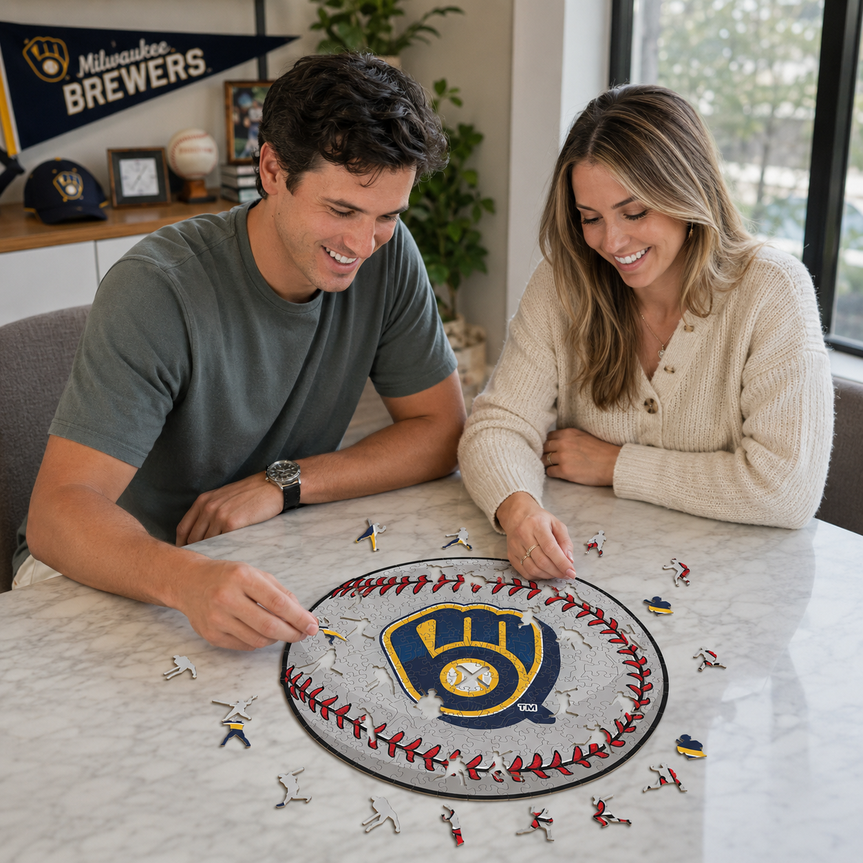 Milwaukee Brewers™ Baseball Wooden Puzzle