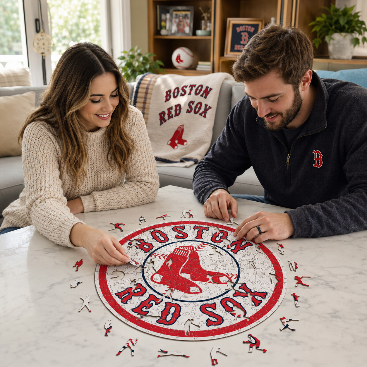 Boston Red Sox™ - Quebra-cabeça de madeira 