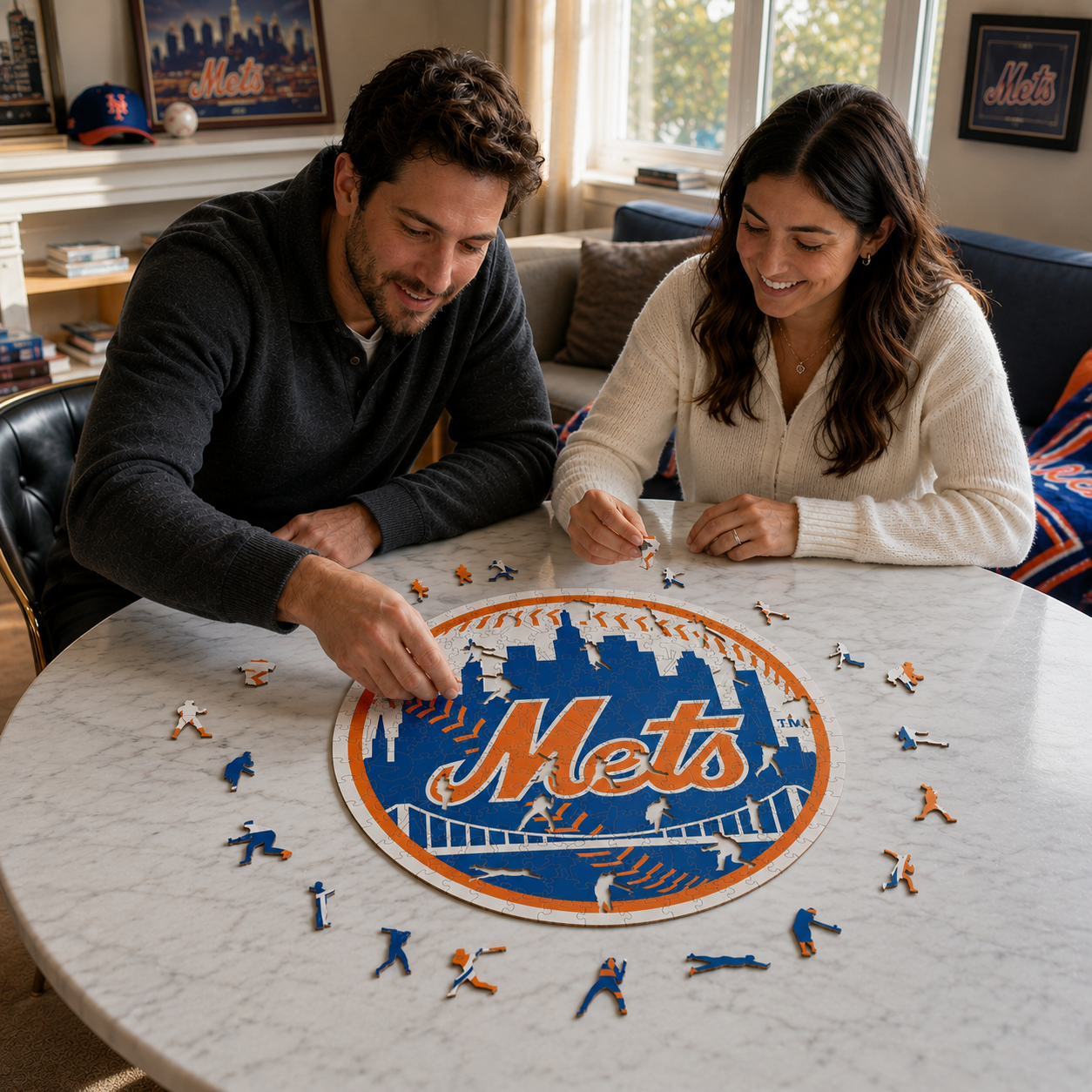 New York Mets™ - Quebra-cabeça de madeira 