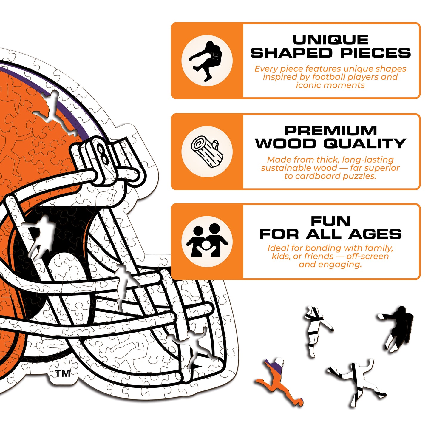 Clemson University Helmet - Wooden Puzzle