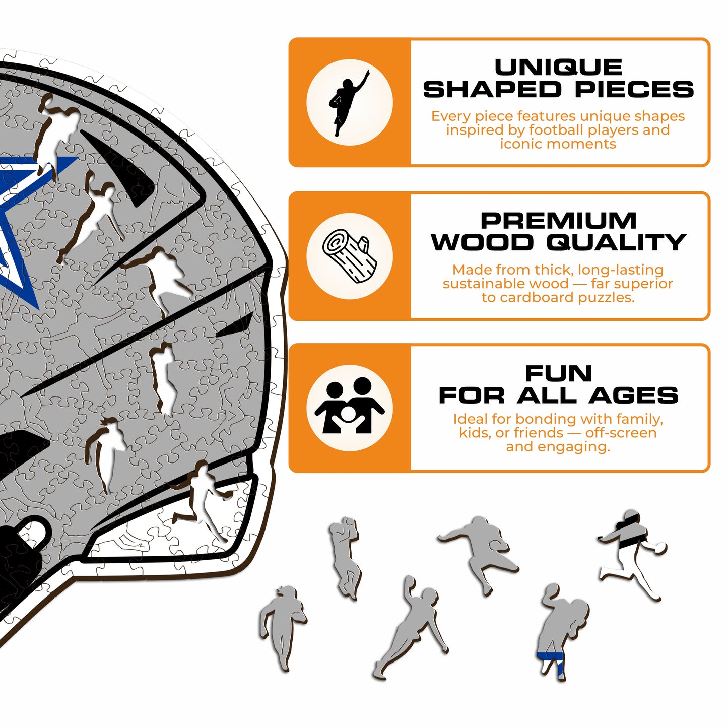 Capacete Dallas Cowboys™ - Quebra-cabeça de madeira 