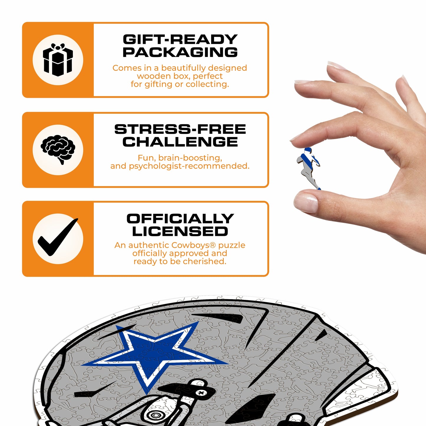 Capacete Dallas Cowboys™ - Quebra-cabeça de madeira 