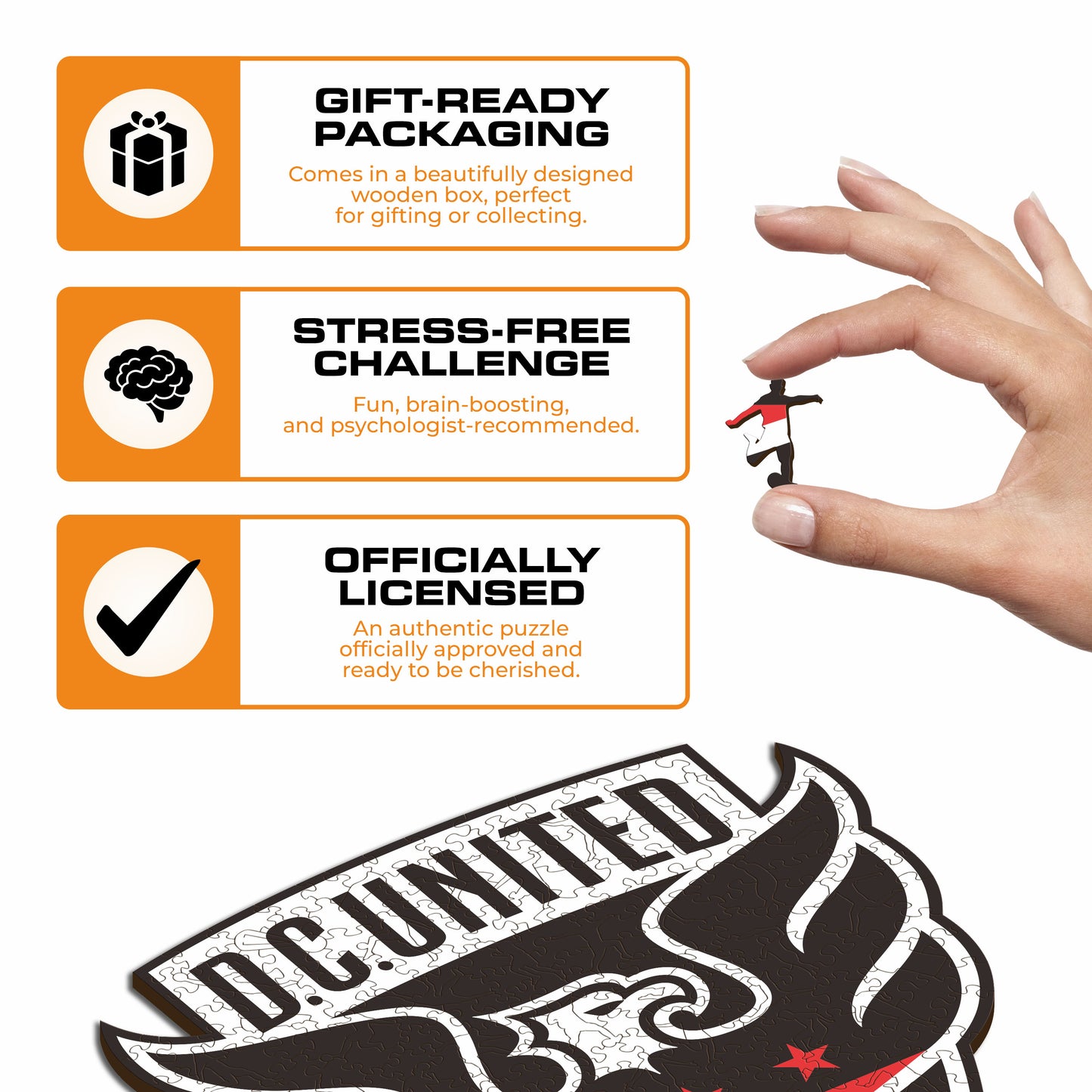 Logotipo do DC United® - Quebra-cabeça de madeira 