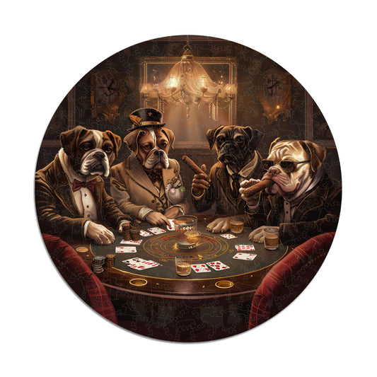 Dogs Playing Poker - Wooden Puzzle