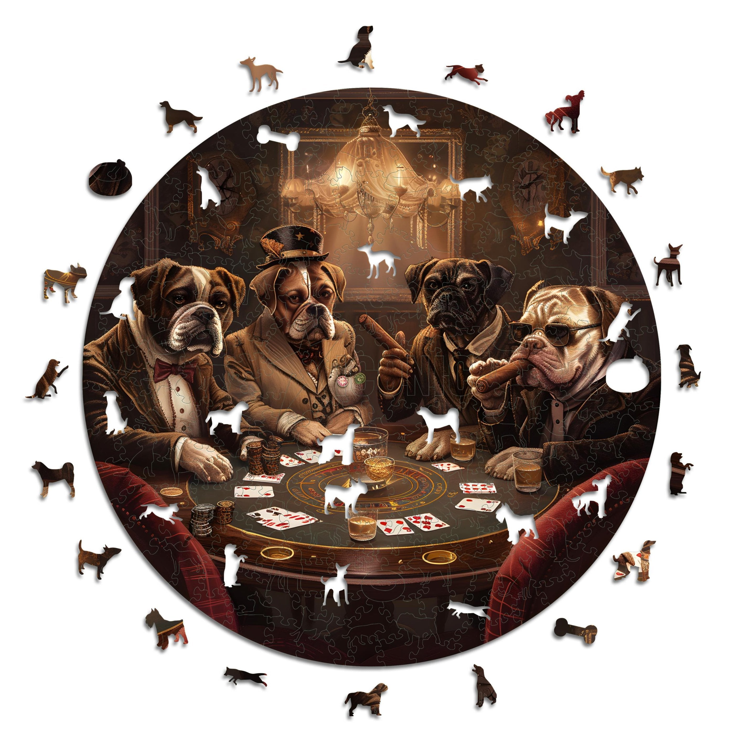 Dogs Playing Poker - Wooden Puzzle – Iconic Puzzles