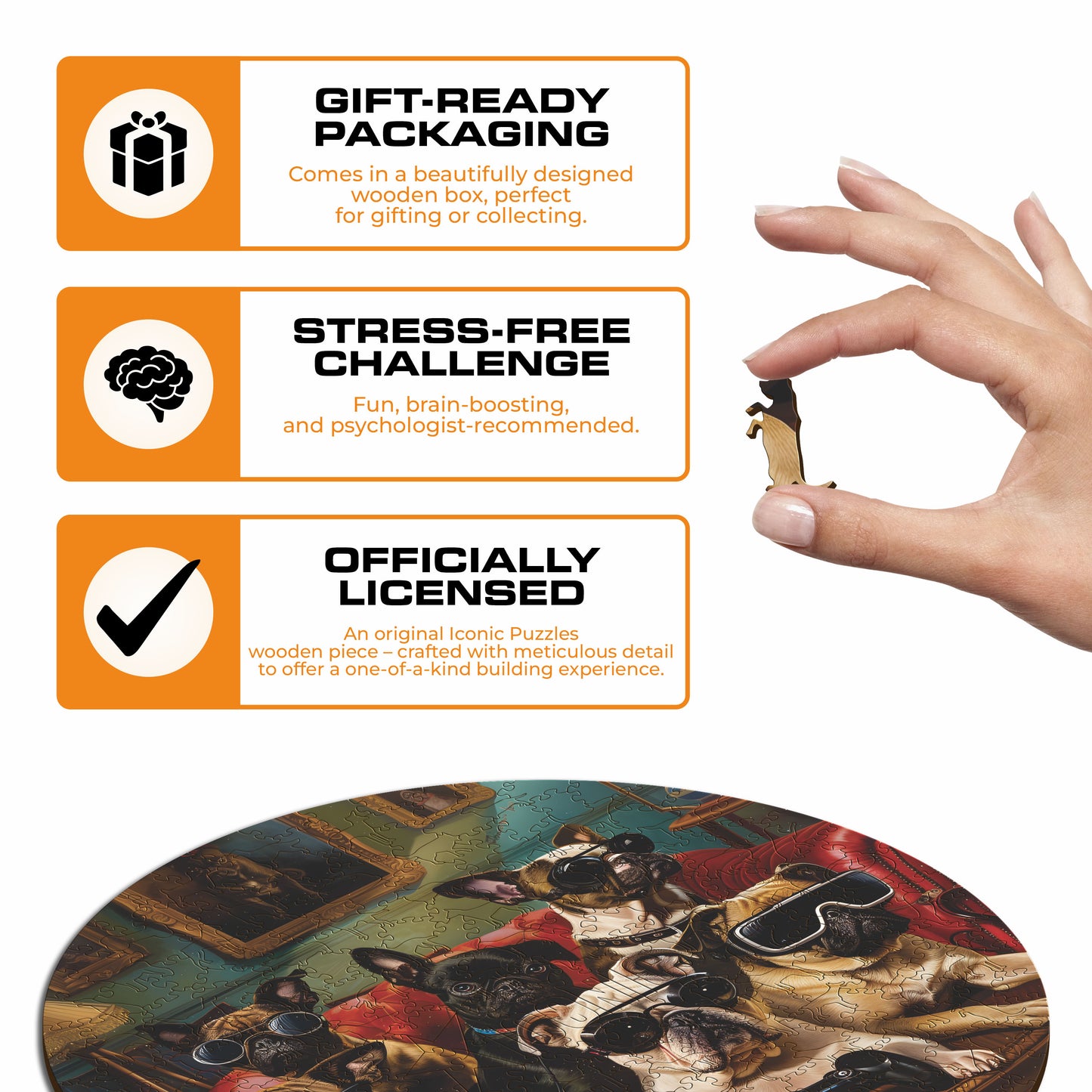 Dogs Playing Poker - Wooden Puzzle