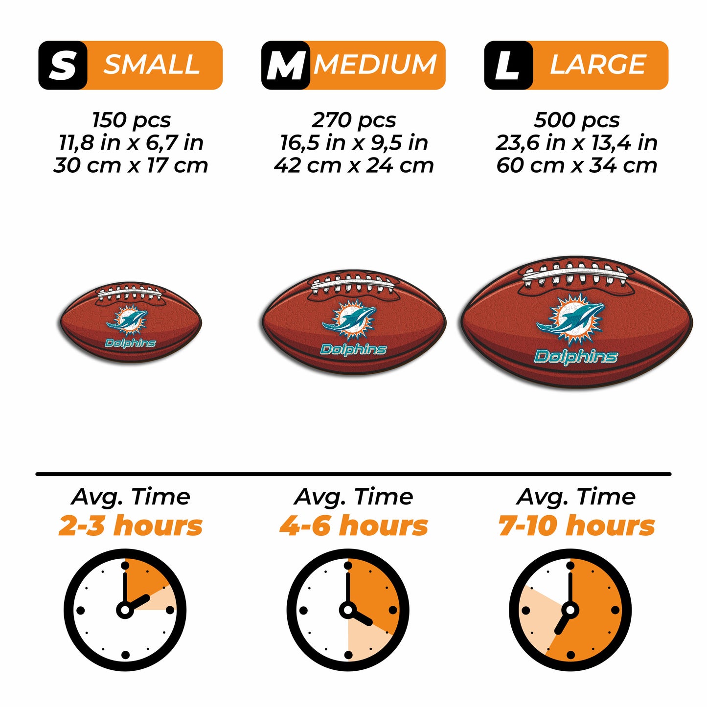 Miami Dolphins™ Futebol - Quebra-cabeça de madeira