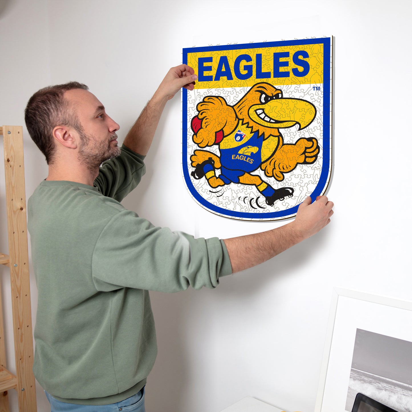 West Coast Eagles FC Retro Mascot - Wooden Puzzle