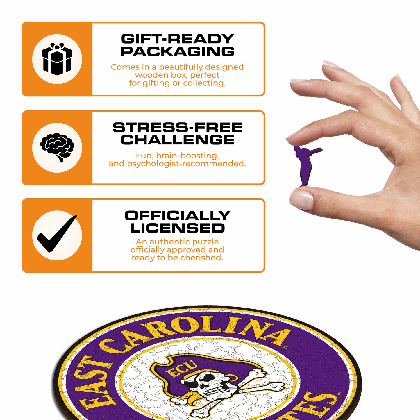 East Carolina Pirates Logo Wooden Puzzle