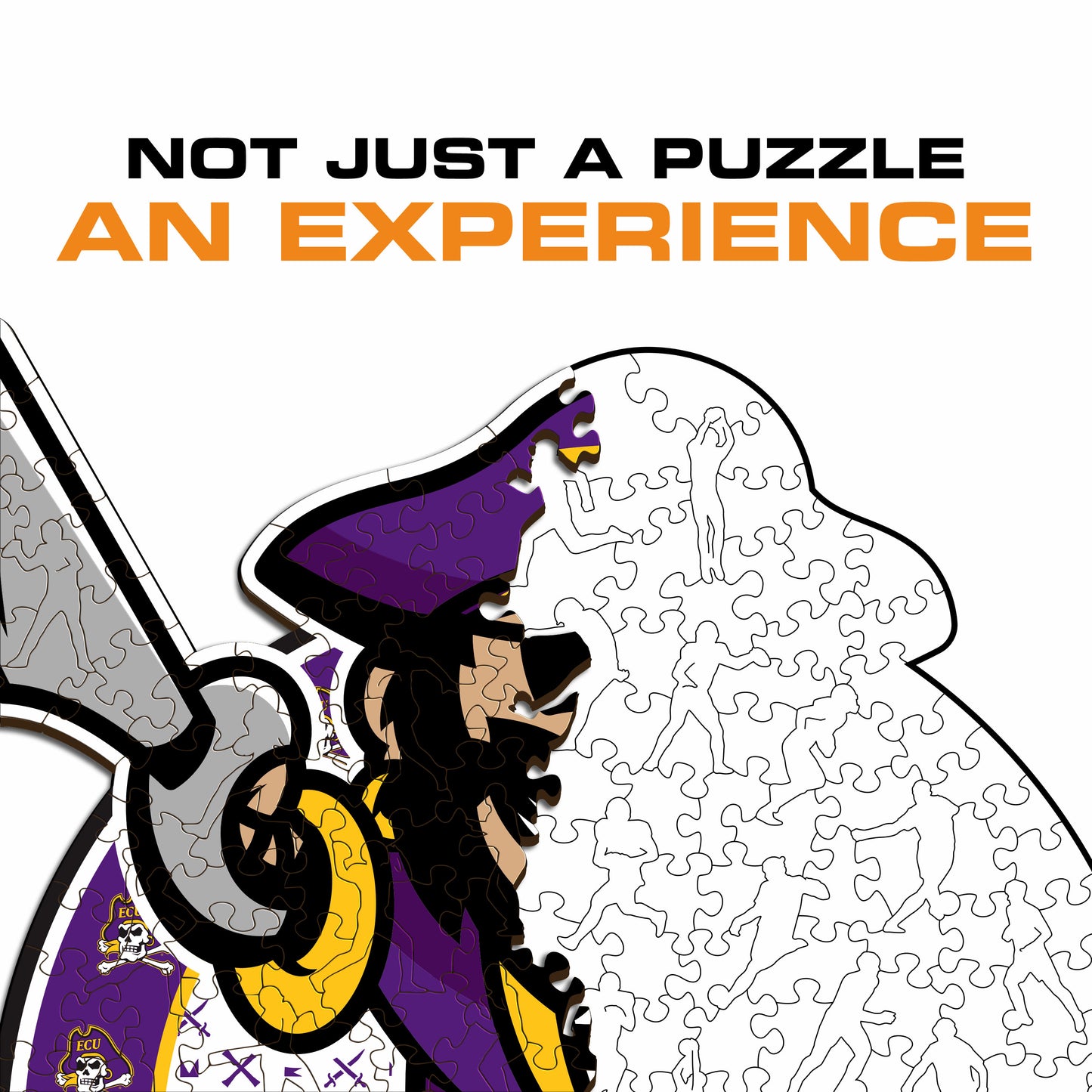 East Carolina Pirates Mascot Wooden Puzzle