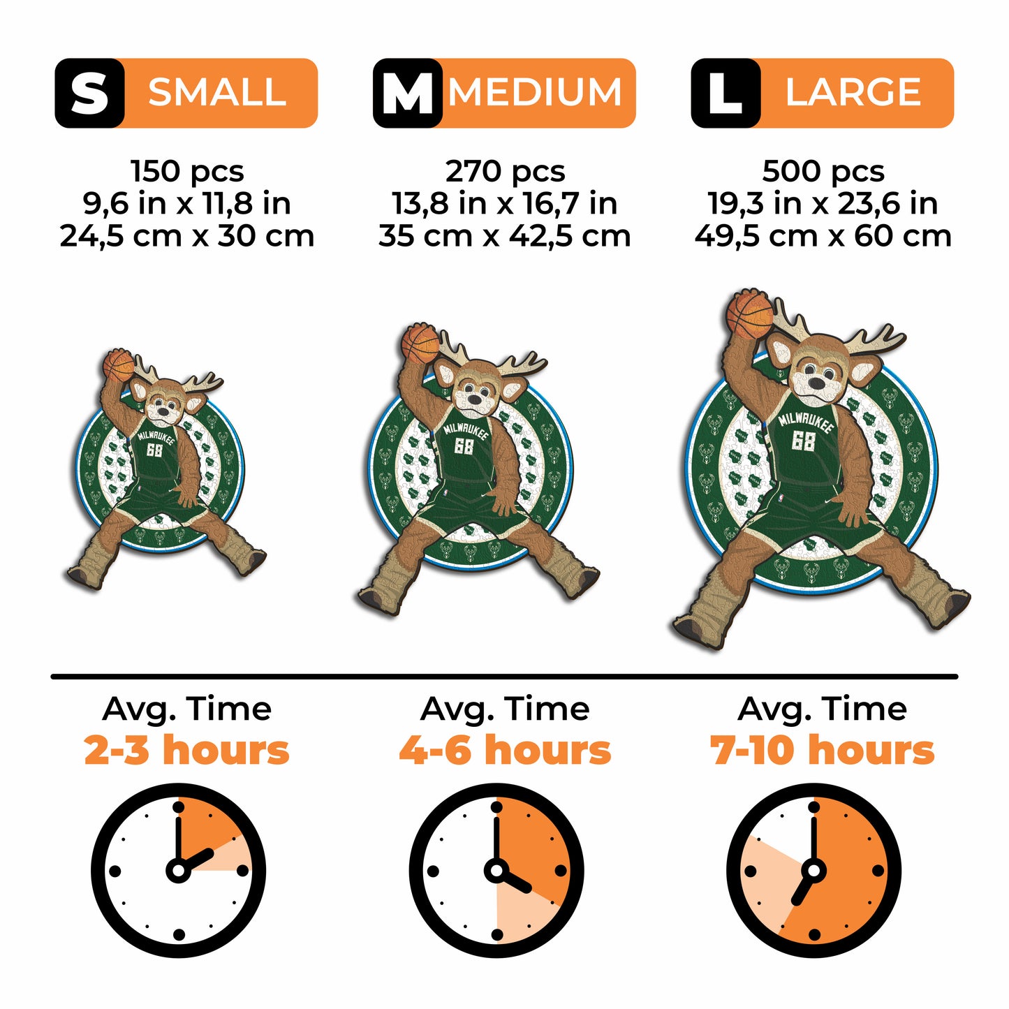 Milwaukee Bucks™ Mascot - Wooden Puzzle