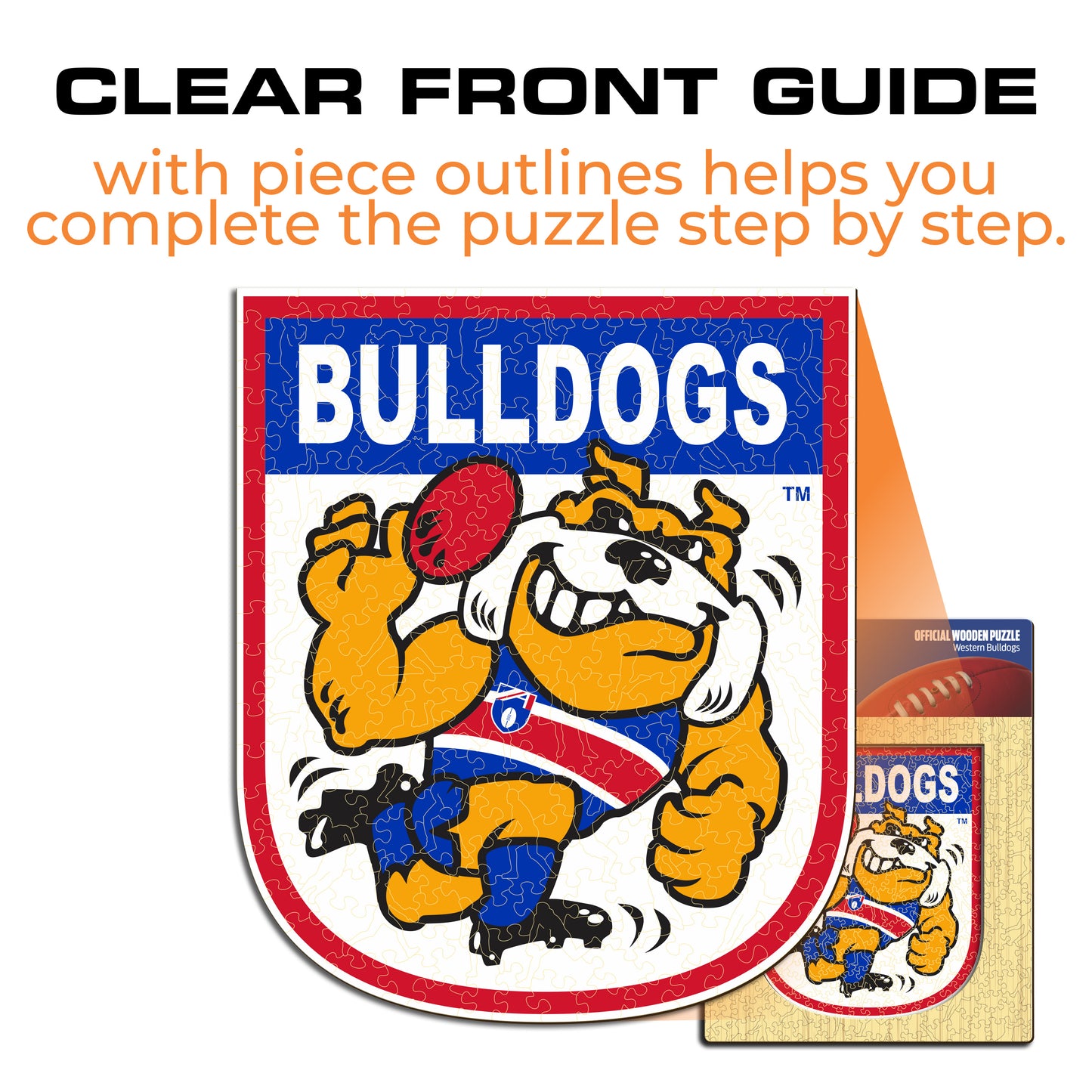 Western Bulldogs Retro Mascot - Wooden Puzzle