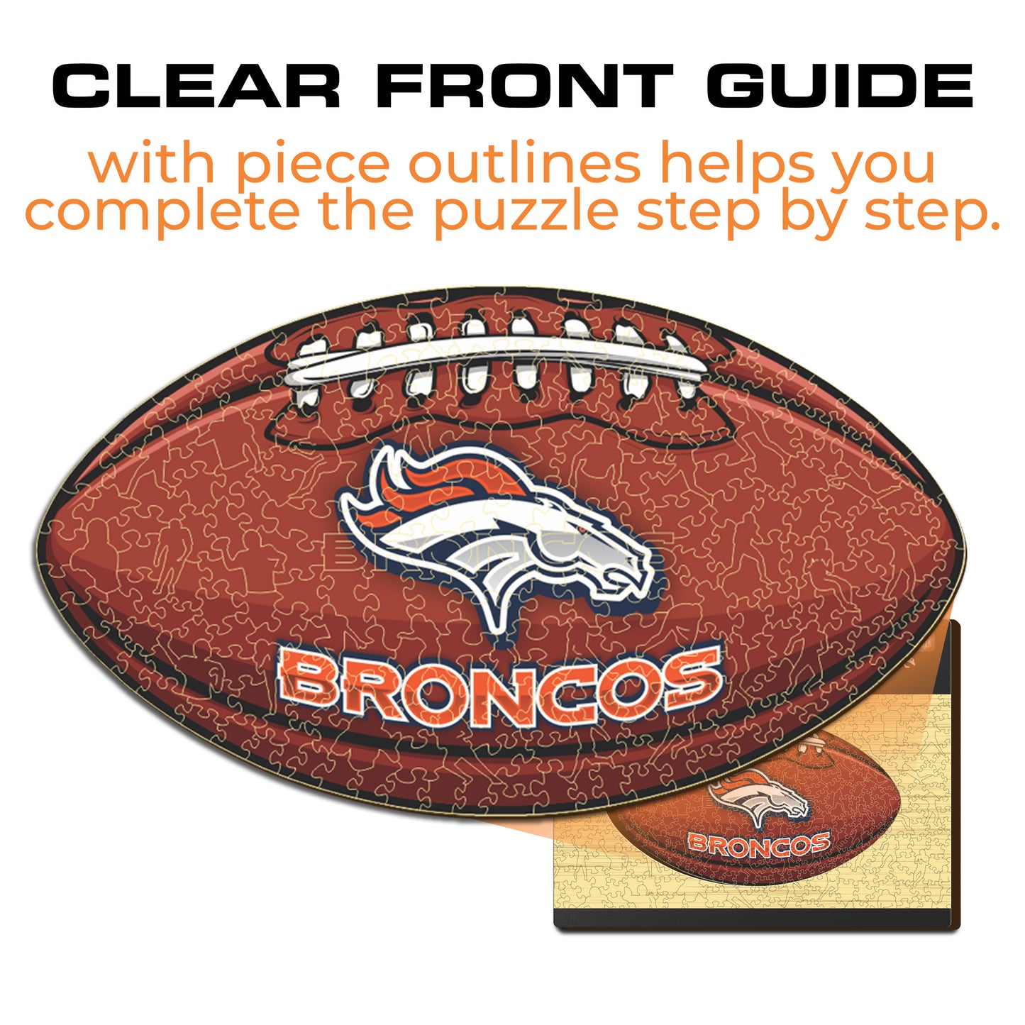 Denver Broncos™ Football - Wooden Puzzle