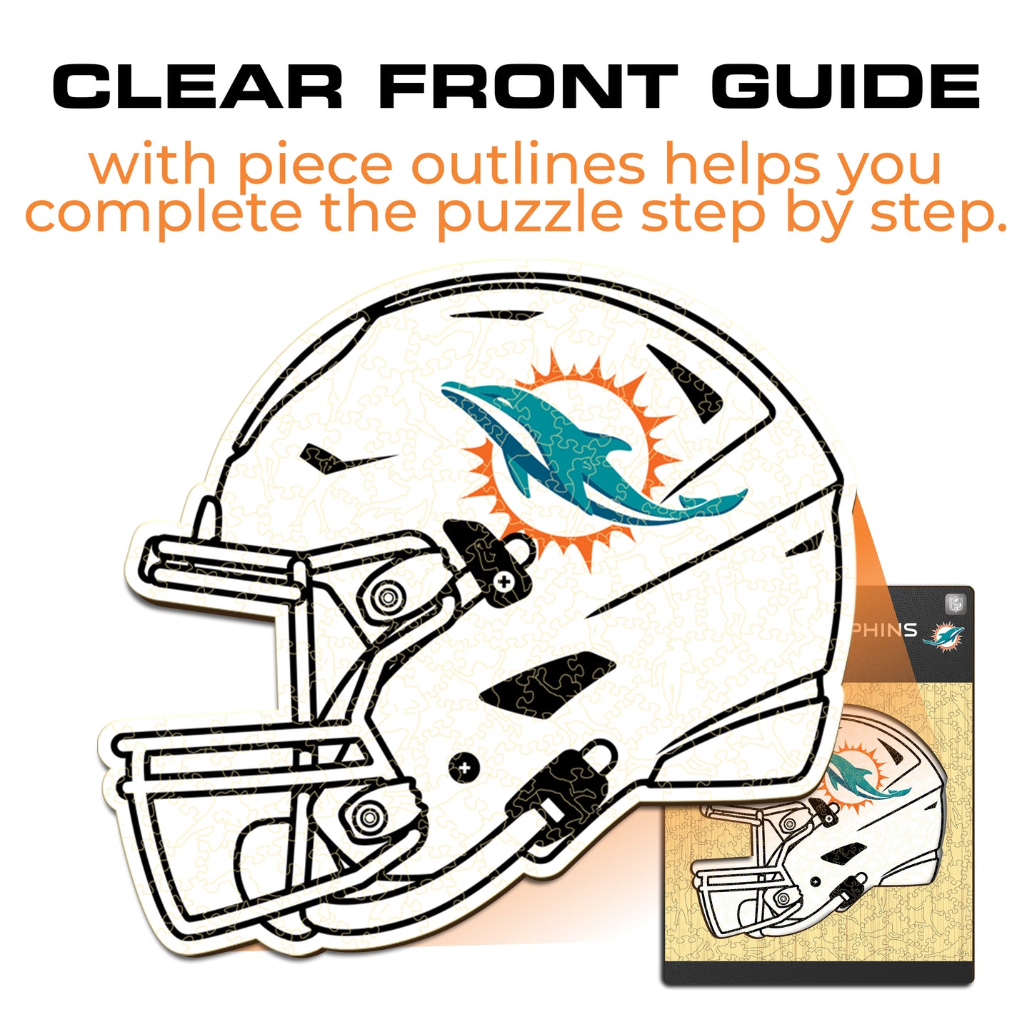 Capacete Miami Dolphins™ - Quebra-cabeça de madeira 