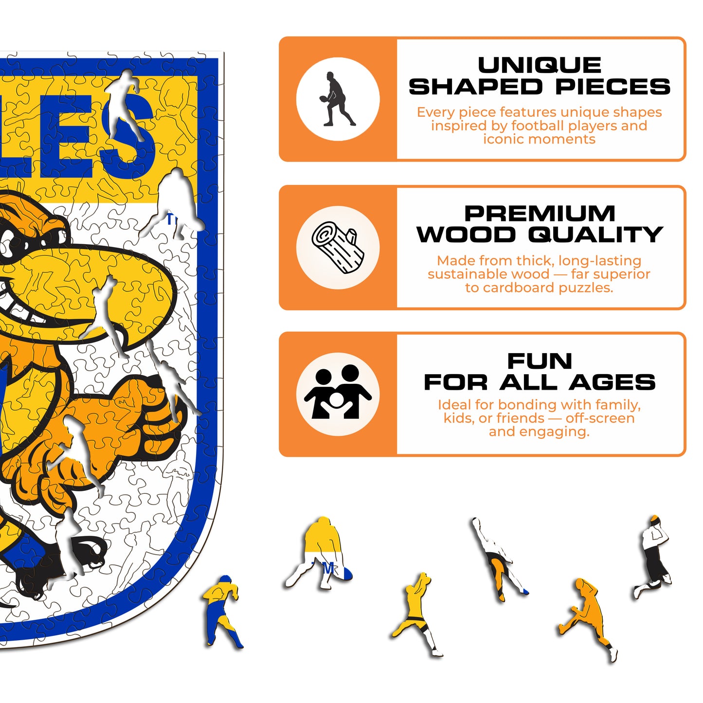 West Coast Eagles FC Retro Mascot - Wooden Puzzle