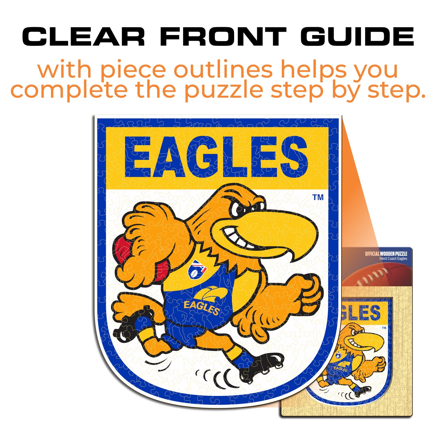 West Coast Eagles FC Retro Mascot - Wooden Puzzle