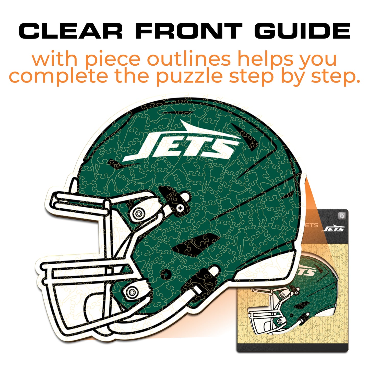 Capacete New York Jets™ - Quebra-cabeça de madeira 