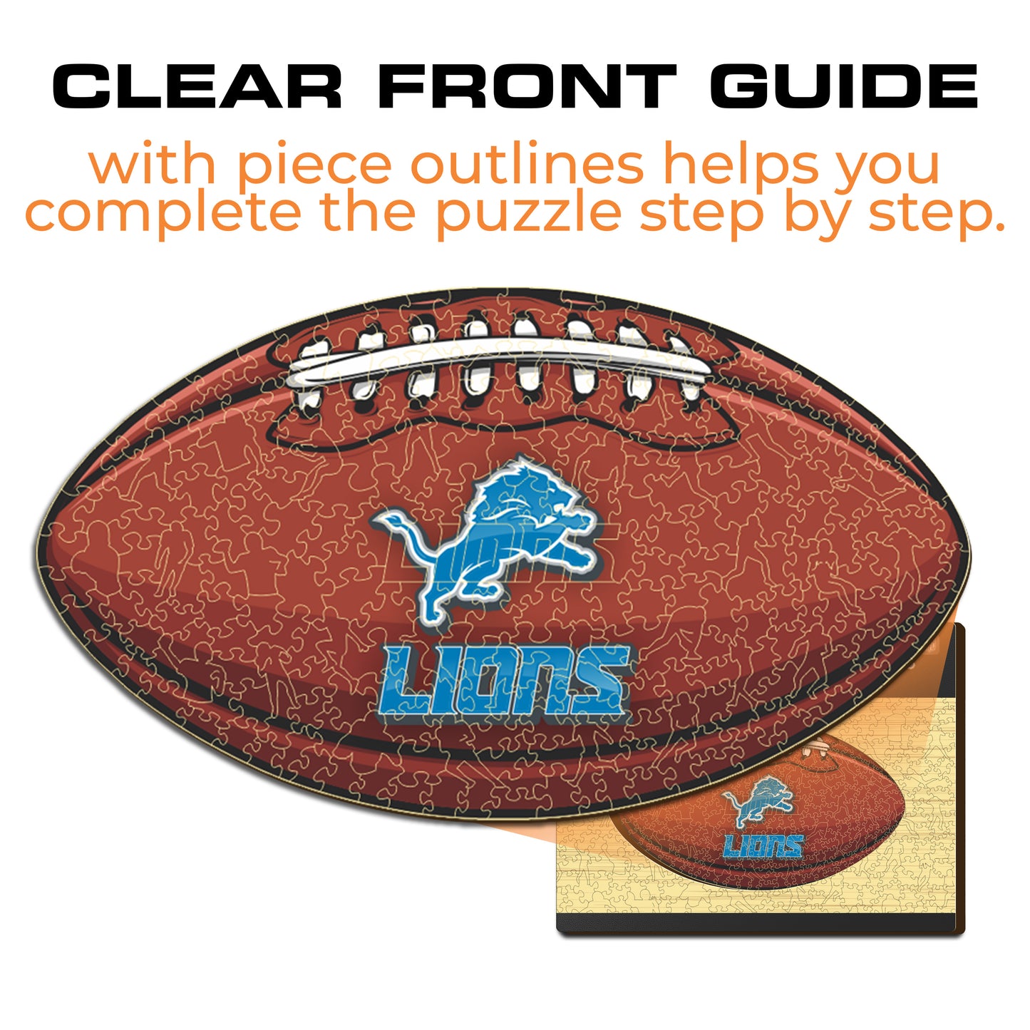 Detroit Lions™ Futebol Americano - Quebra-cabeça de Madeira 