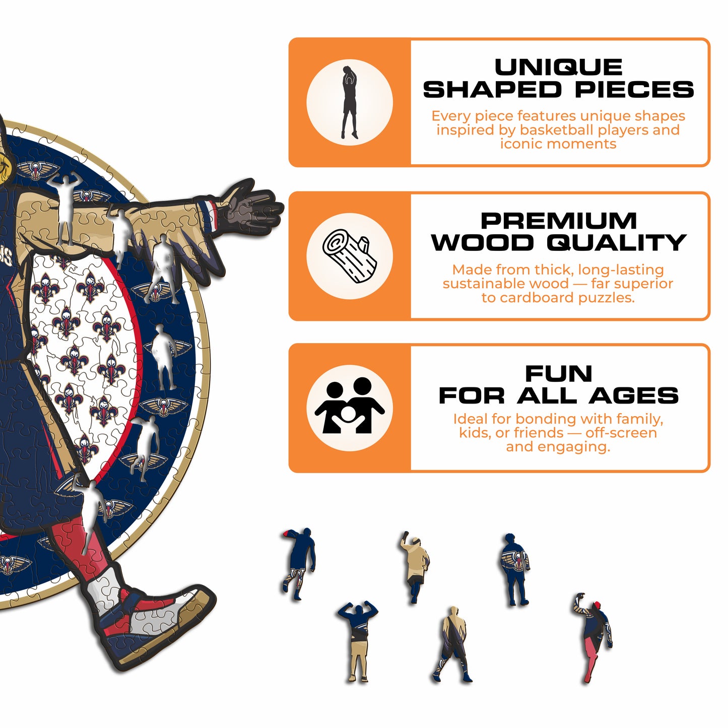 New Orleans Pelicans™ Mascot - Wooden Puzzle