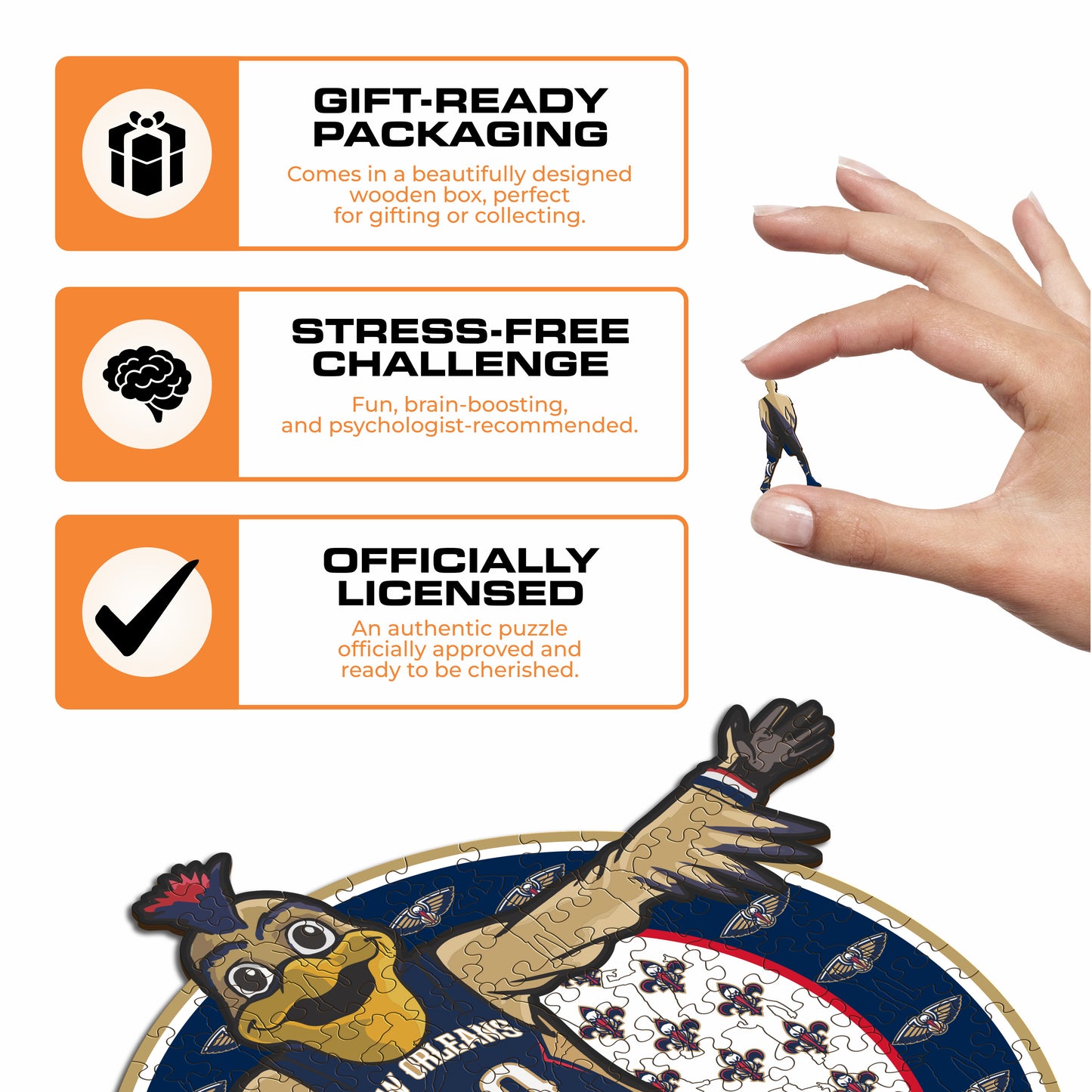 New Orleans Pelicans™ Mascot - Wooden Puzzle