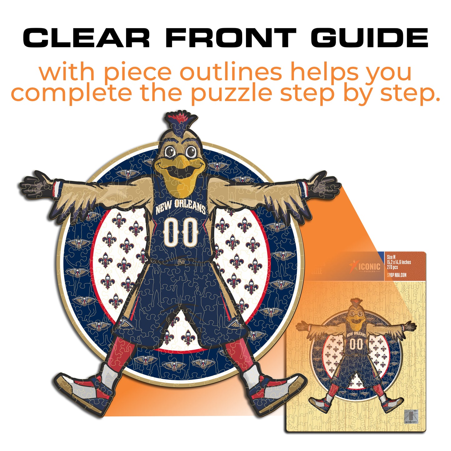 New Orleans Pelicans™ Mascot - Wooden Puzzle
