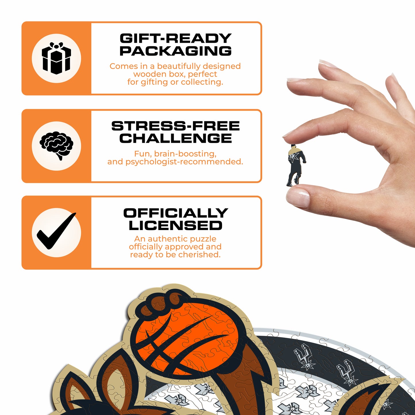 San Antonio Spurs™ Mascot - Wooden Puzzle