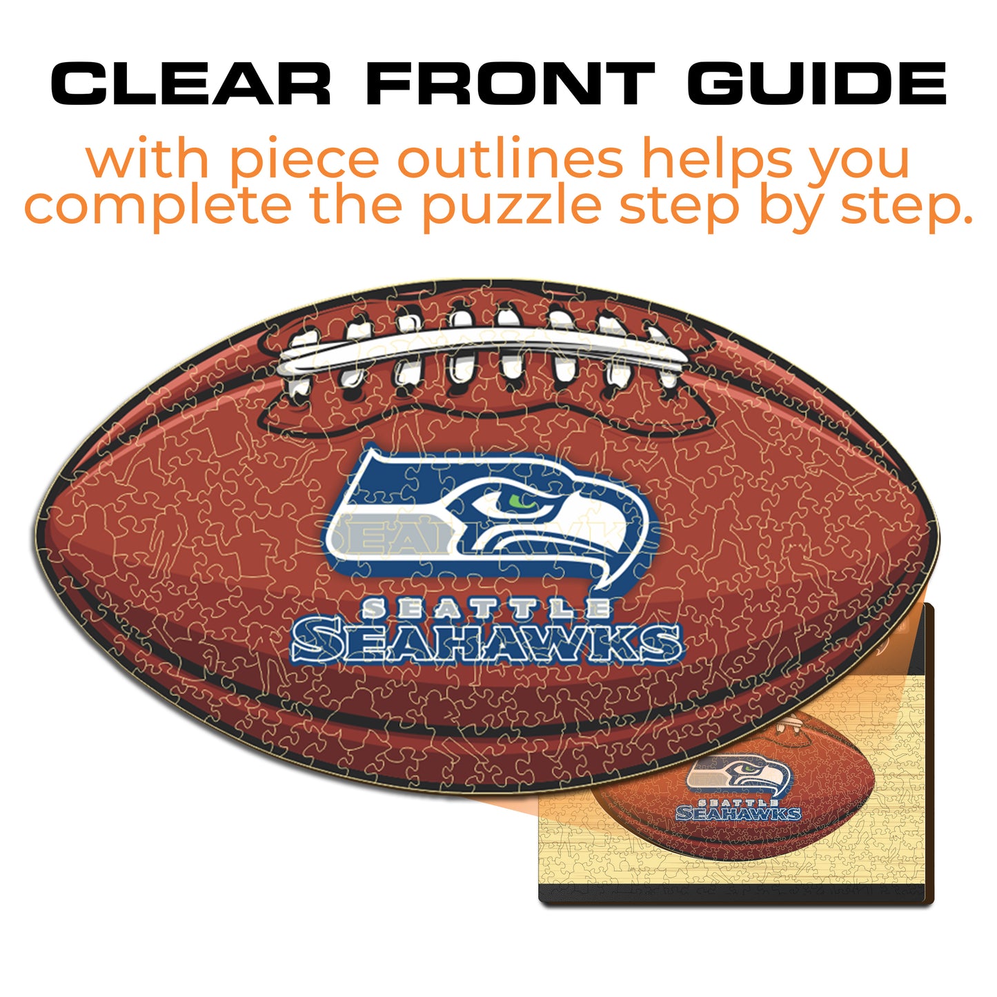 Seattle Seahawks™ Futebol Americano - Quebra-cabeça de Madeira 