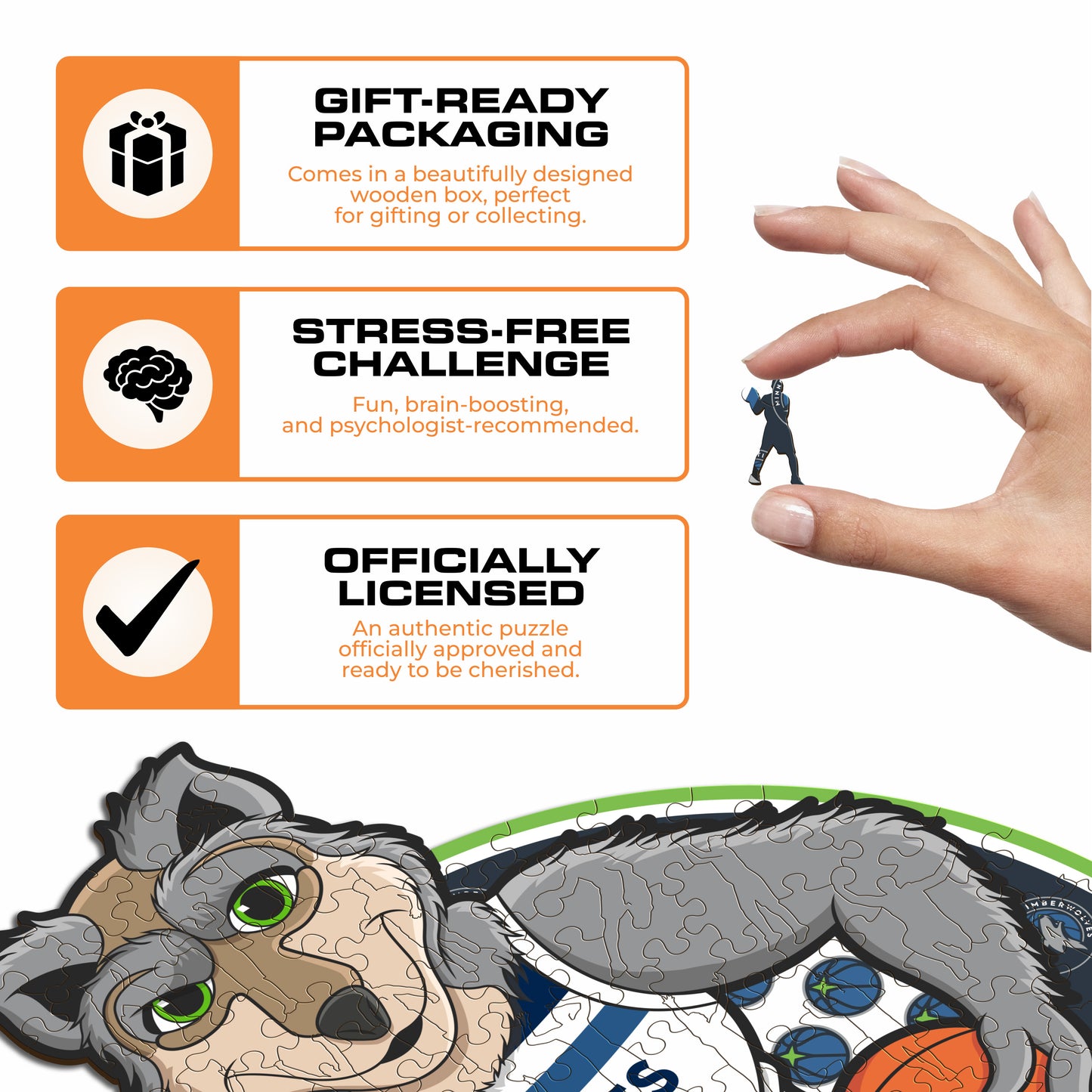 Minnesota Timberwolves™ Mascot - Wooden Puzzle
