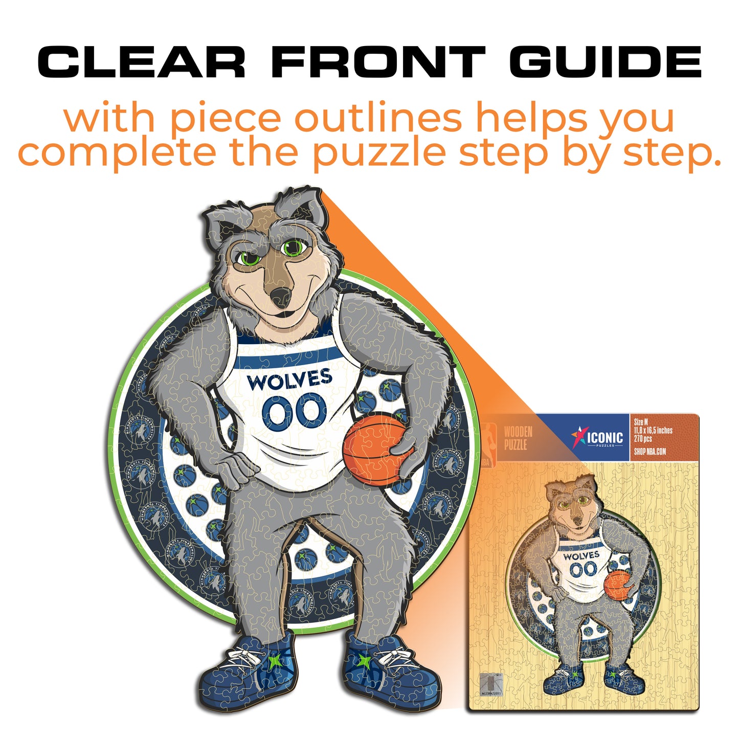 Minnesota Timberwolves™ Mascot - Wooden Puzzle