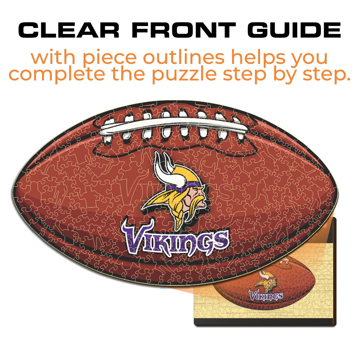 Minnesota Vikings™ Futebol Americano - Quebra-cabeça de Madeira 