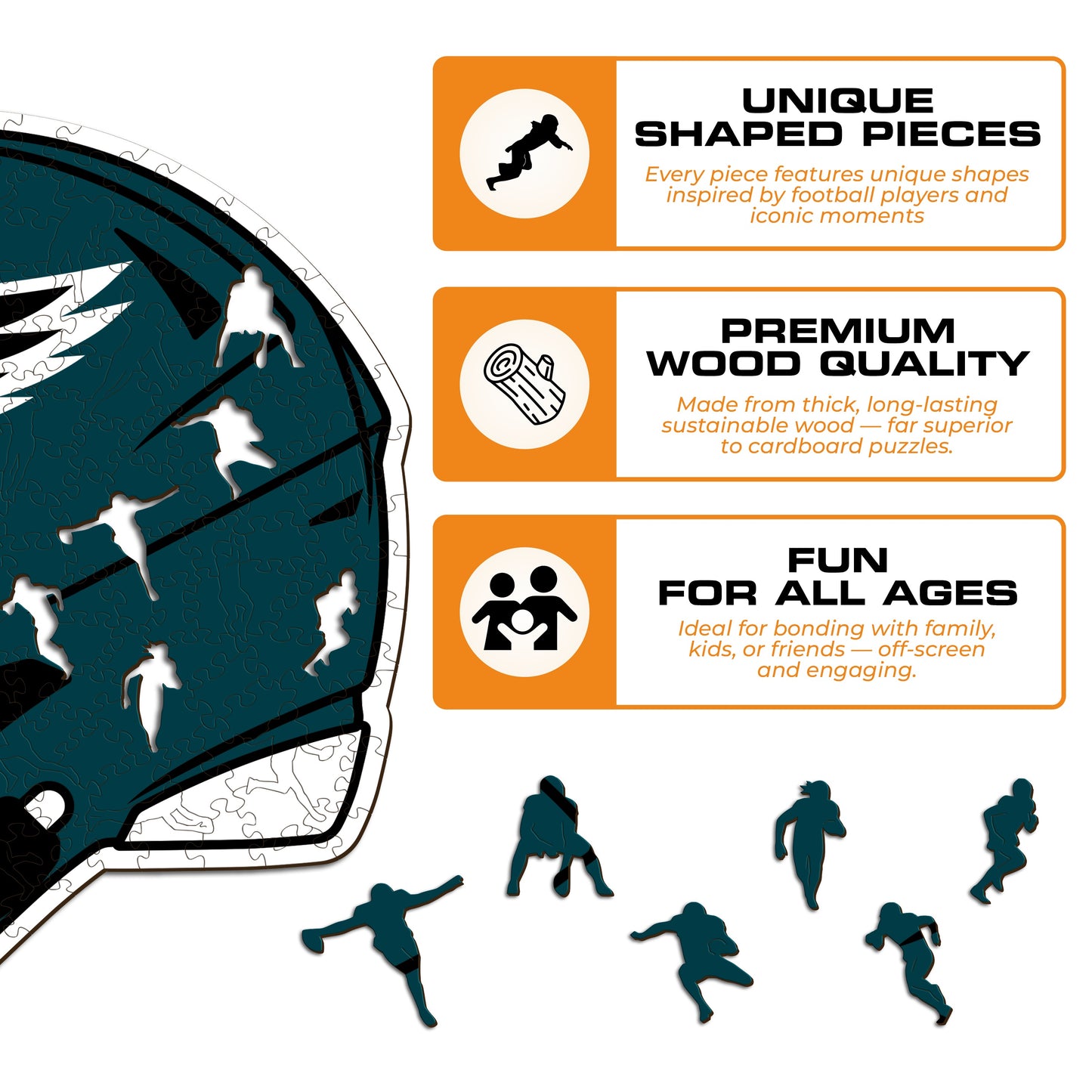 Philadelphia Eagles™ Helmet - Wooden Puzzle